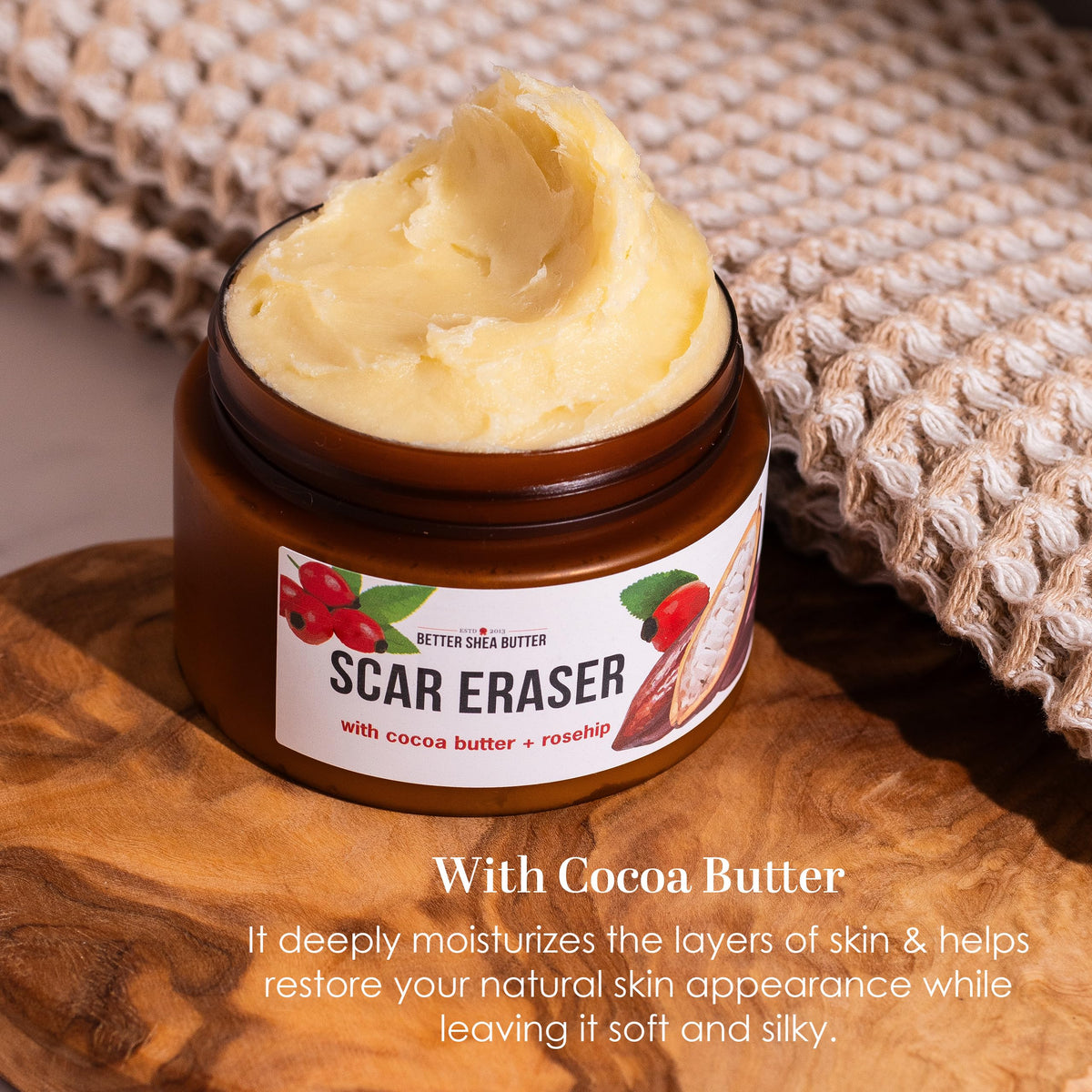 Better Shea Butter close-up texture showing creamy cocoa butter for deep hydration