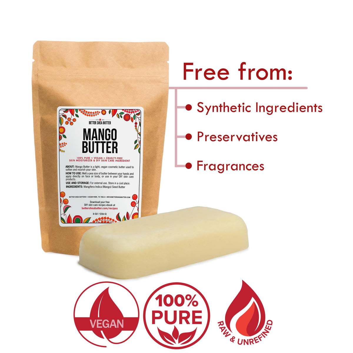 Better Shea Butter whipped body butter made with mango butter, lightweight hydration
