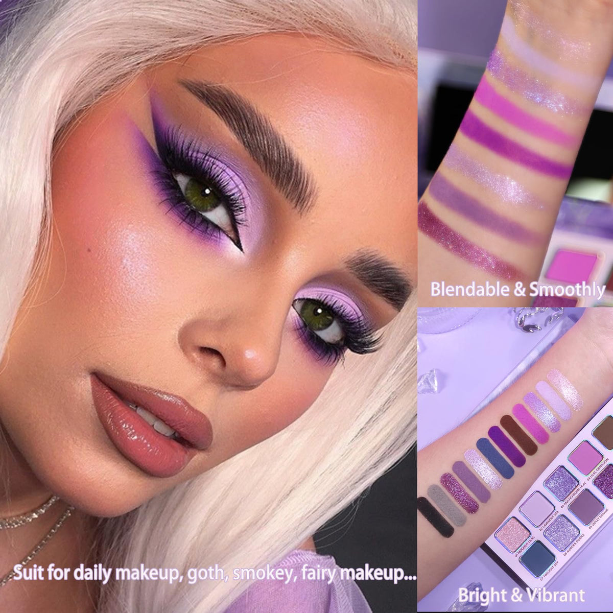 BEUSELF brush blending eyeshadow showing easy application and seamless finish