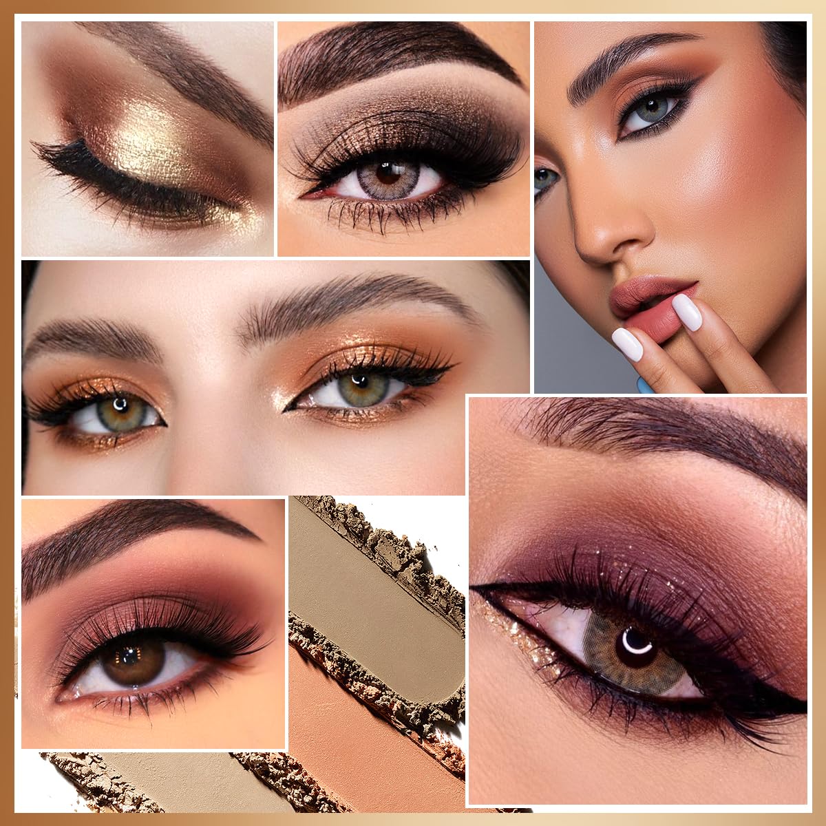 BEUSELF lifestyle shot of evening makeup using palette for sultry smokey eyes