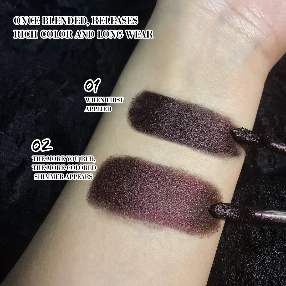 BEUSELF lip gloss worn in Halloween makeup delivering dramatic long-lasting color
