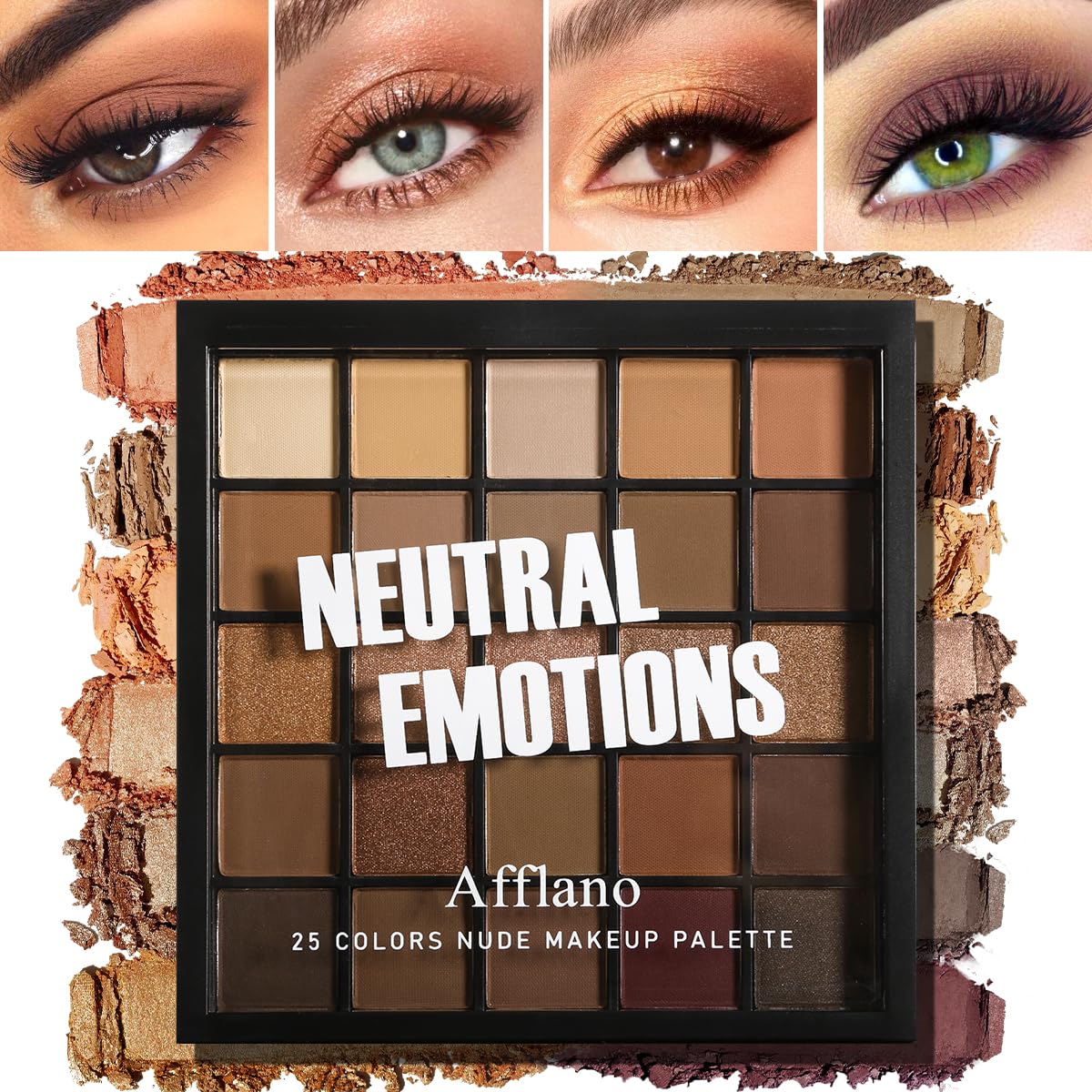 BEUSELF palette front packaging showing 25 shades and compact design for travel convenience