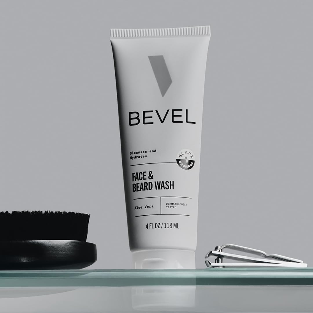 Bevel beard close-up after use showing softer, conditioned hair