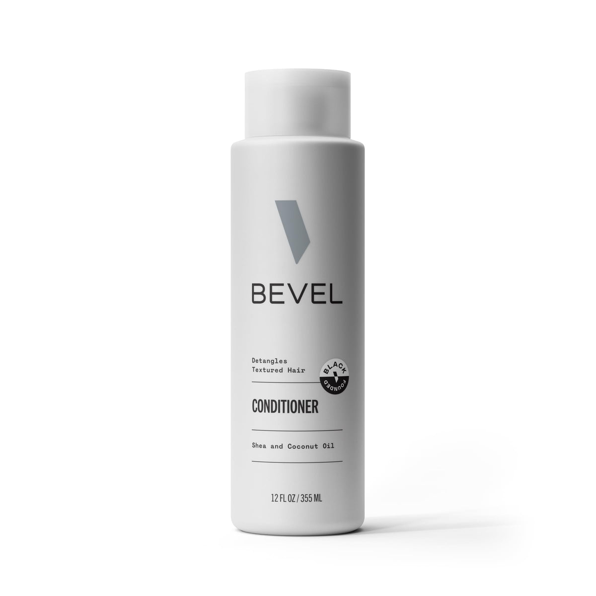 Bevel bottle front 12oz shows product and brand for clear identification and value