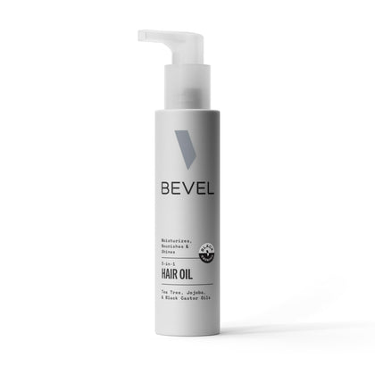 Bevel front packaging 3.4 fl oz showing bottle and pump for travel convenience