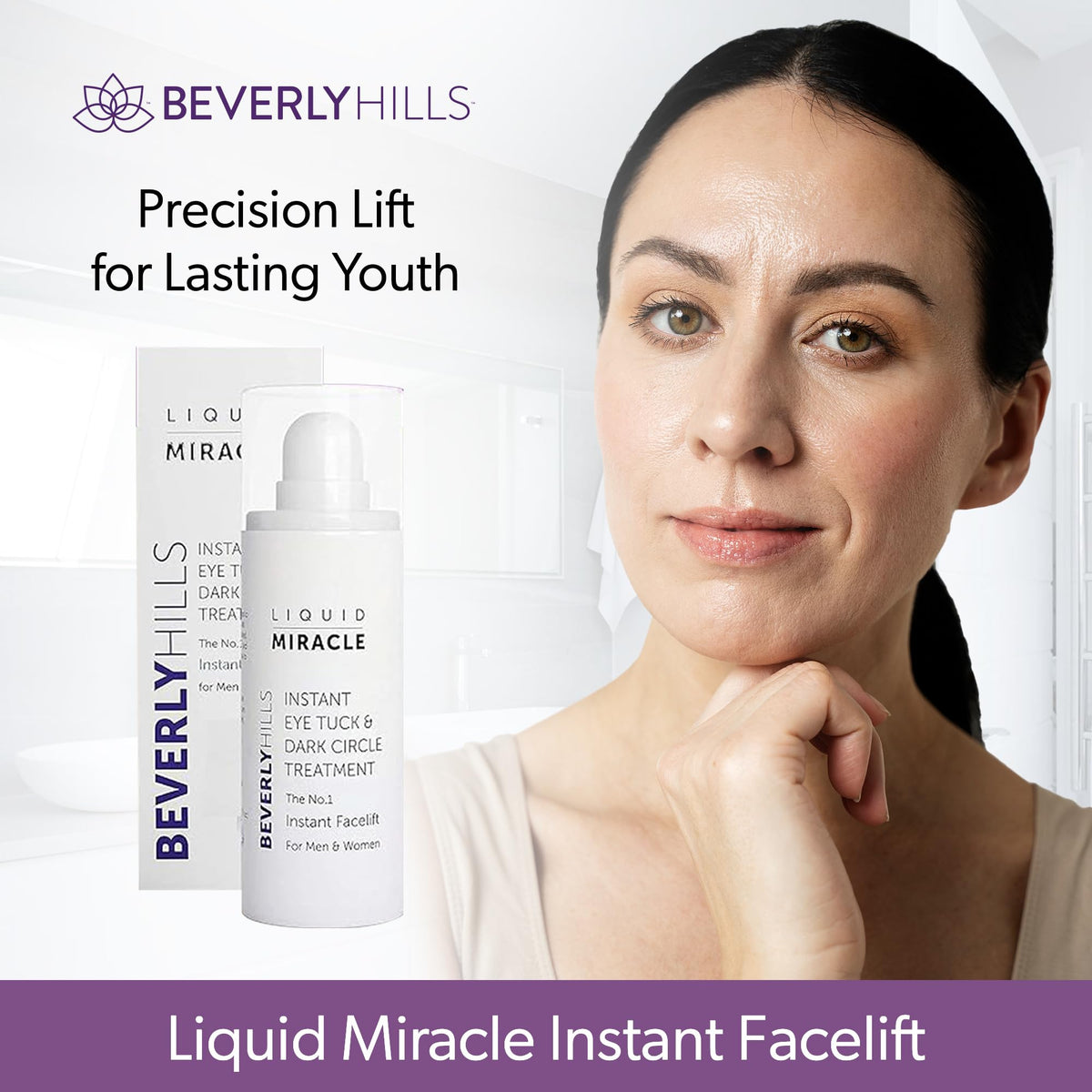 Beverly Hills illustrative before and after to show smoother under-eye area