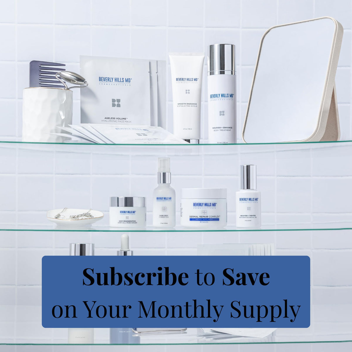 Beverly Hills MD jar on bedside for nightly firming ritual benefit