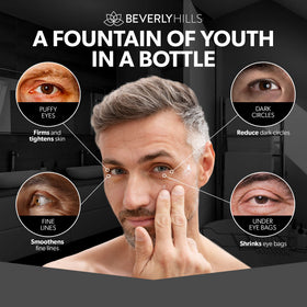 Beverly Hills serum texture close-up highlighting fast-absorbing finish