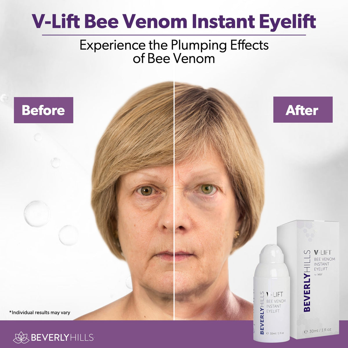 BEVERLY HILLS pipette dispensing serum onto fingertip for precise application