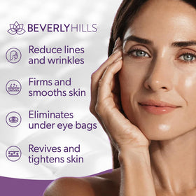 BEVERLY HILLS bottle next to ruler demonstrating 30mL scale and travel-friendly size