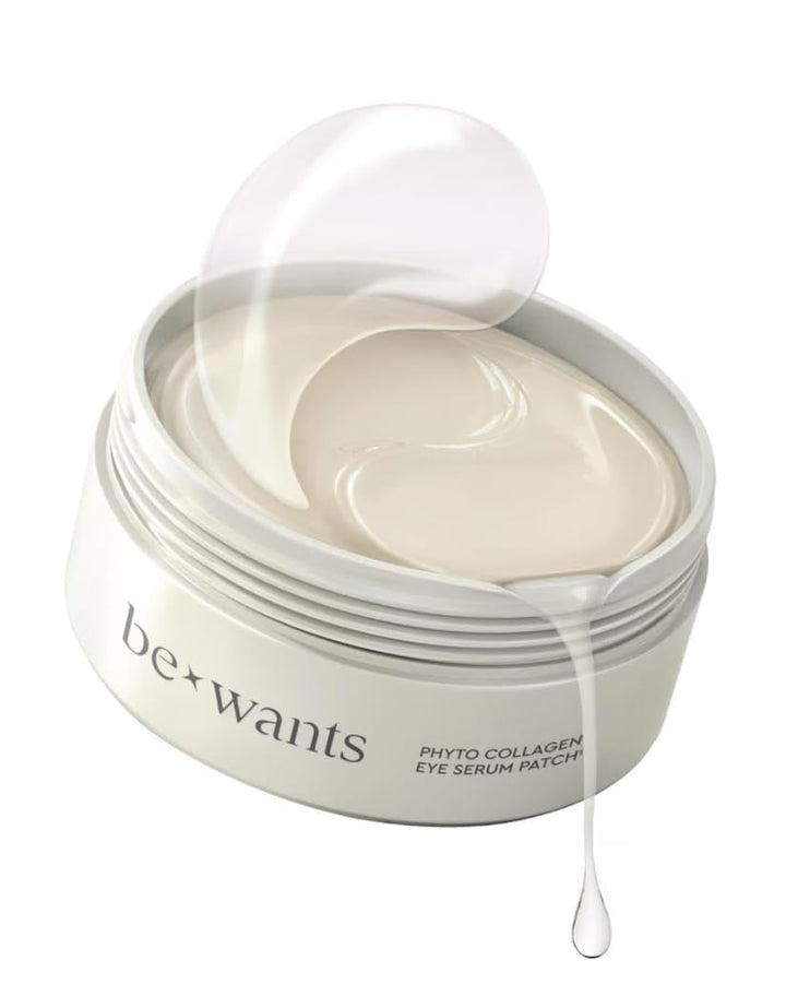 BE+WANTS front packaging showing 60 cooling under eye patches and benefits