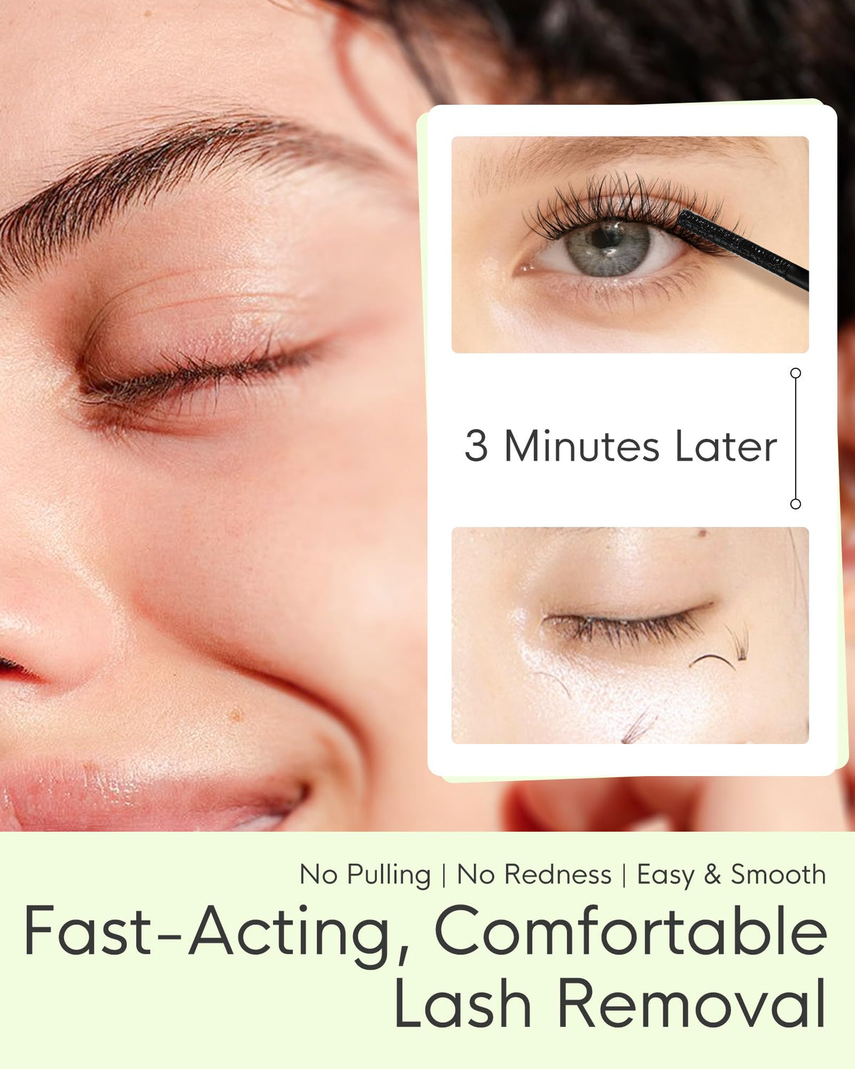 BEYELIAN applying remover along lash line for efficient adhesive dissolve