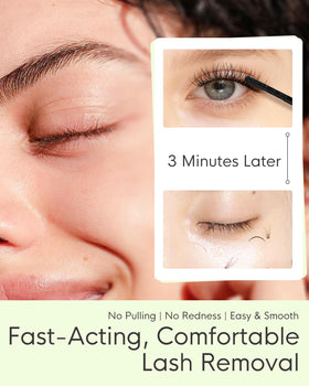 BEYELIAN applying remover along lash line for efficient adhesive dissolve