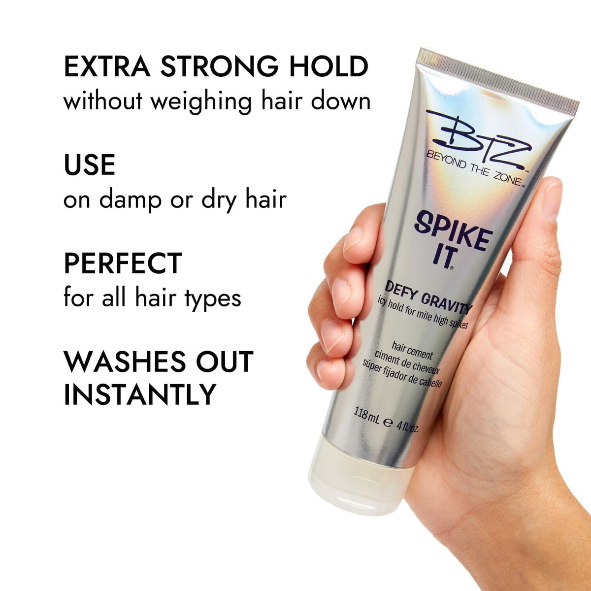 Beyond the Zone Spike It next to a 4 oz scale shows compact travel-friendly size