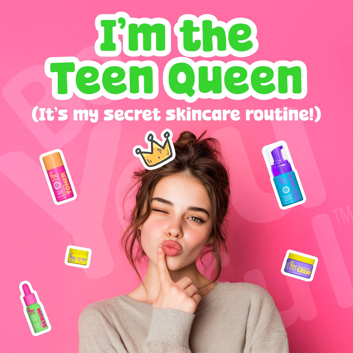 BeYoutiful gift box lifestyle on vanity conveying fun gifting benefit