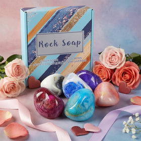 Bff Beauty Garden six soap bars arranged to display varied gemstone shapes and scents