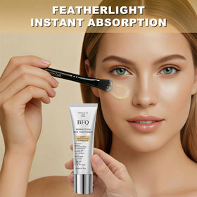 BFQ cream texture on skin highlighting quick absorption and matte finish