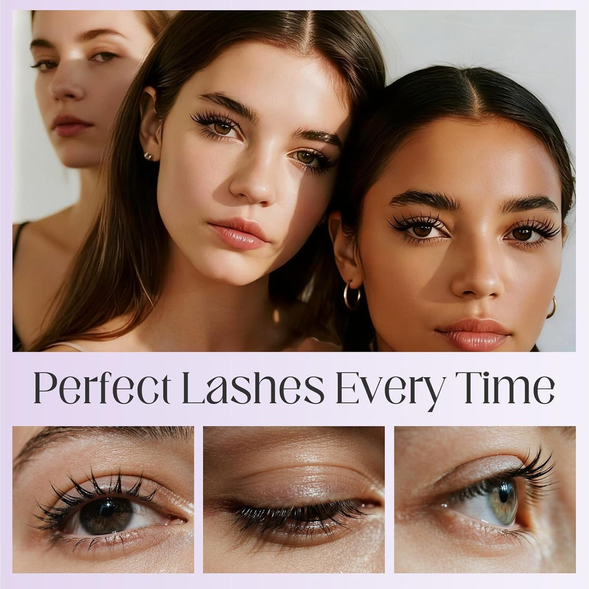 BFQ iron wand in use applying lash lift from root for defined curl benefit