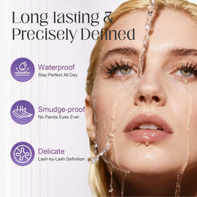 BFQ mascara texture brush stroke showing smooth buildable formula benefit