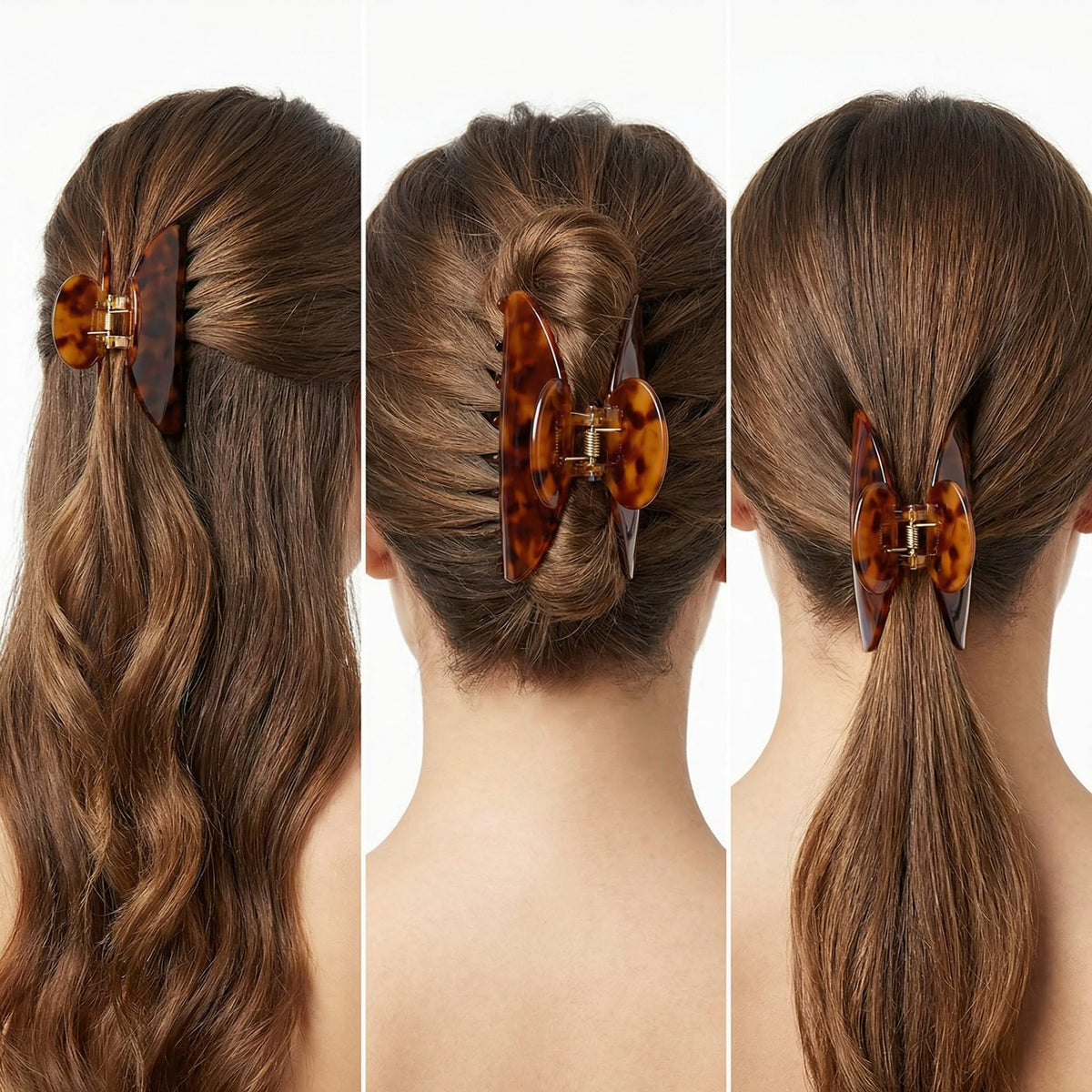 Bgffuy clip holding a half-up hairstyle demonstrating secure comfortable wear