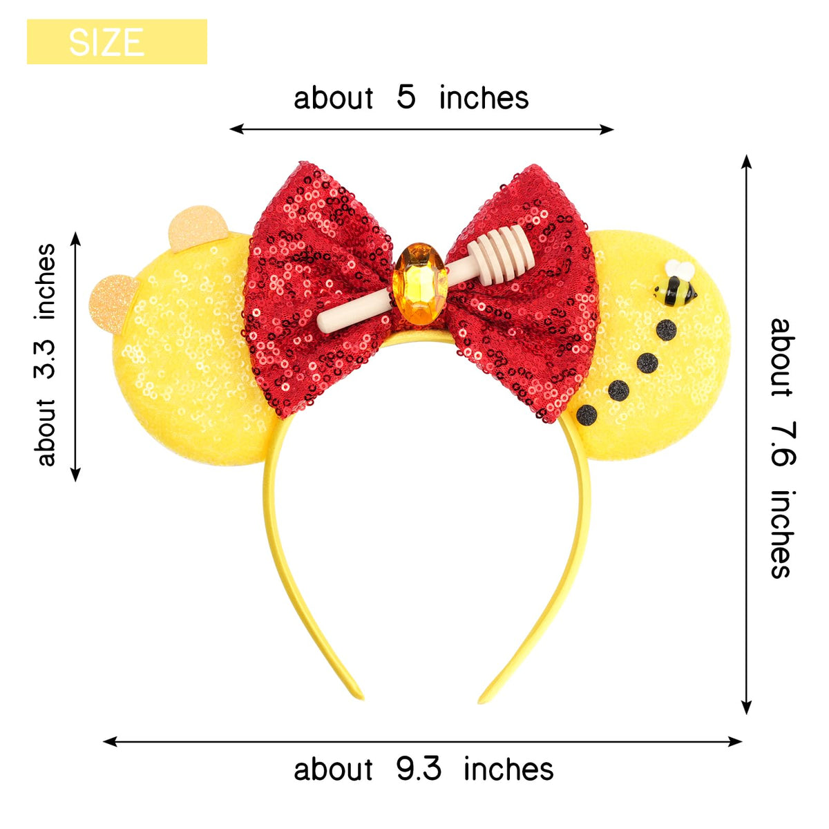 bianbaistar bee accent on right ear closeup, offers charming nature-inspired detail