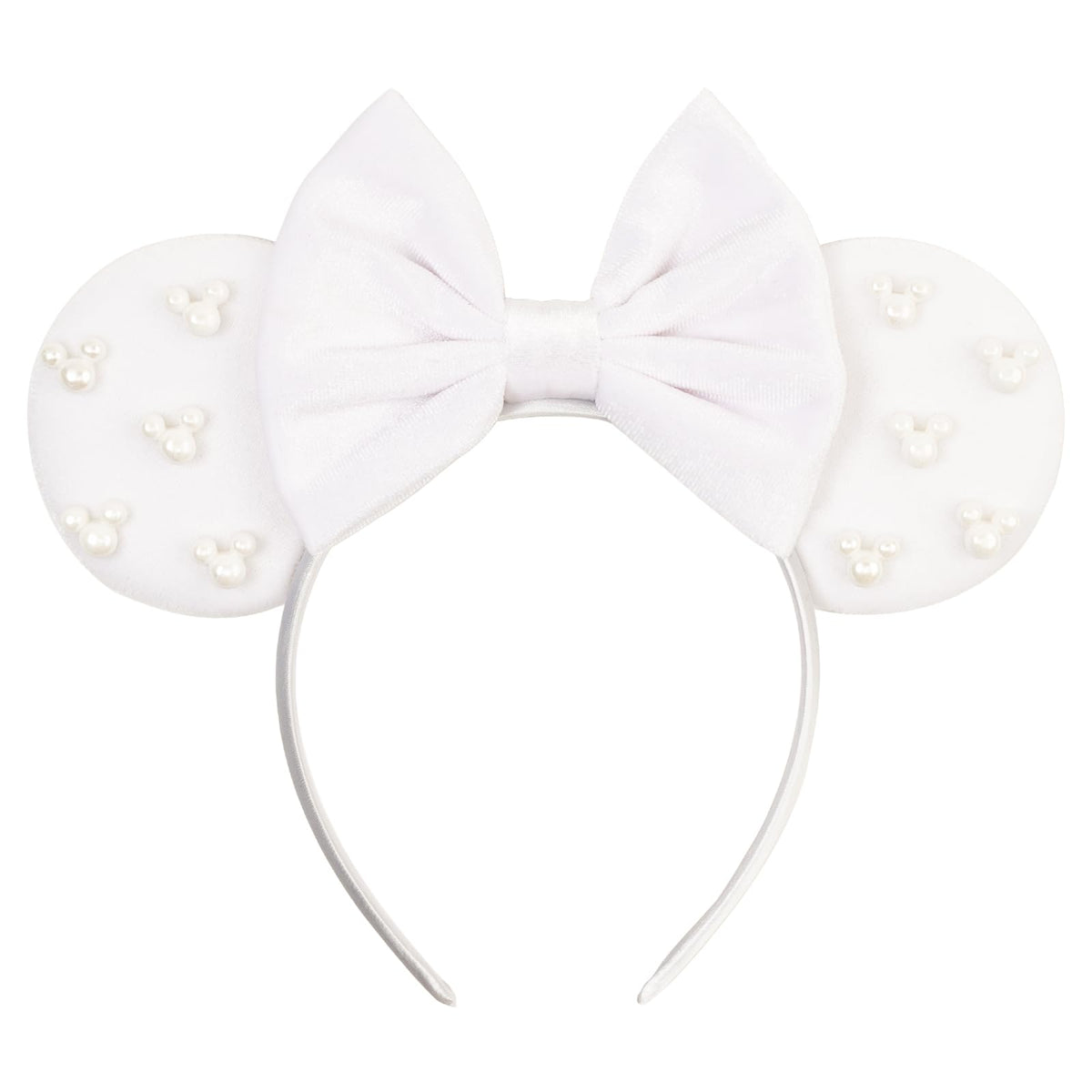 bianbaistar front view showing white velvet ears and bow, elegant styling benefit