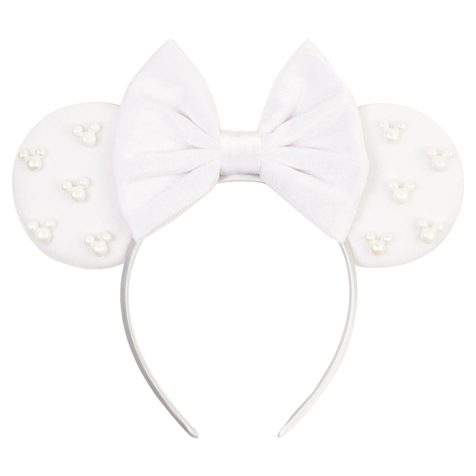 bianbaistar front view showing white velvet ears and bow, elegant styling benefit