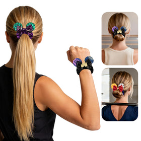 bianbaistar purple scrunchie mermaid-scale fabric with fork detail for playful style