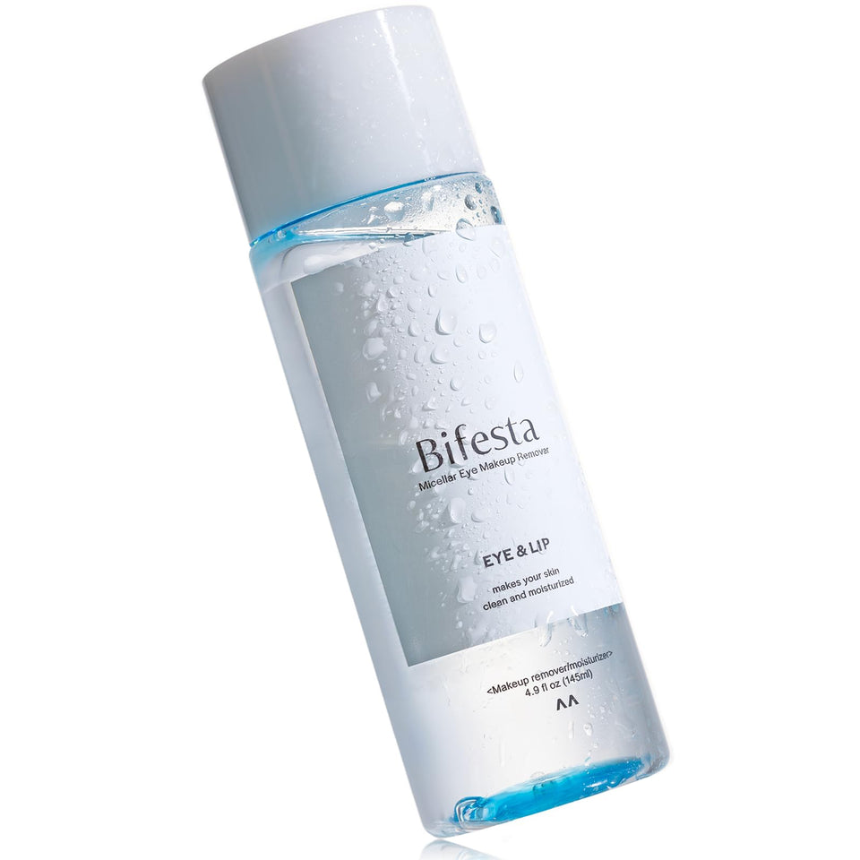 Bifesta front bottle showing label and non-greasy waterproof removal benefit