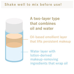 Bifesta being poured onto a cotton pad to remove mascara and lipstick easily