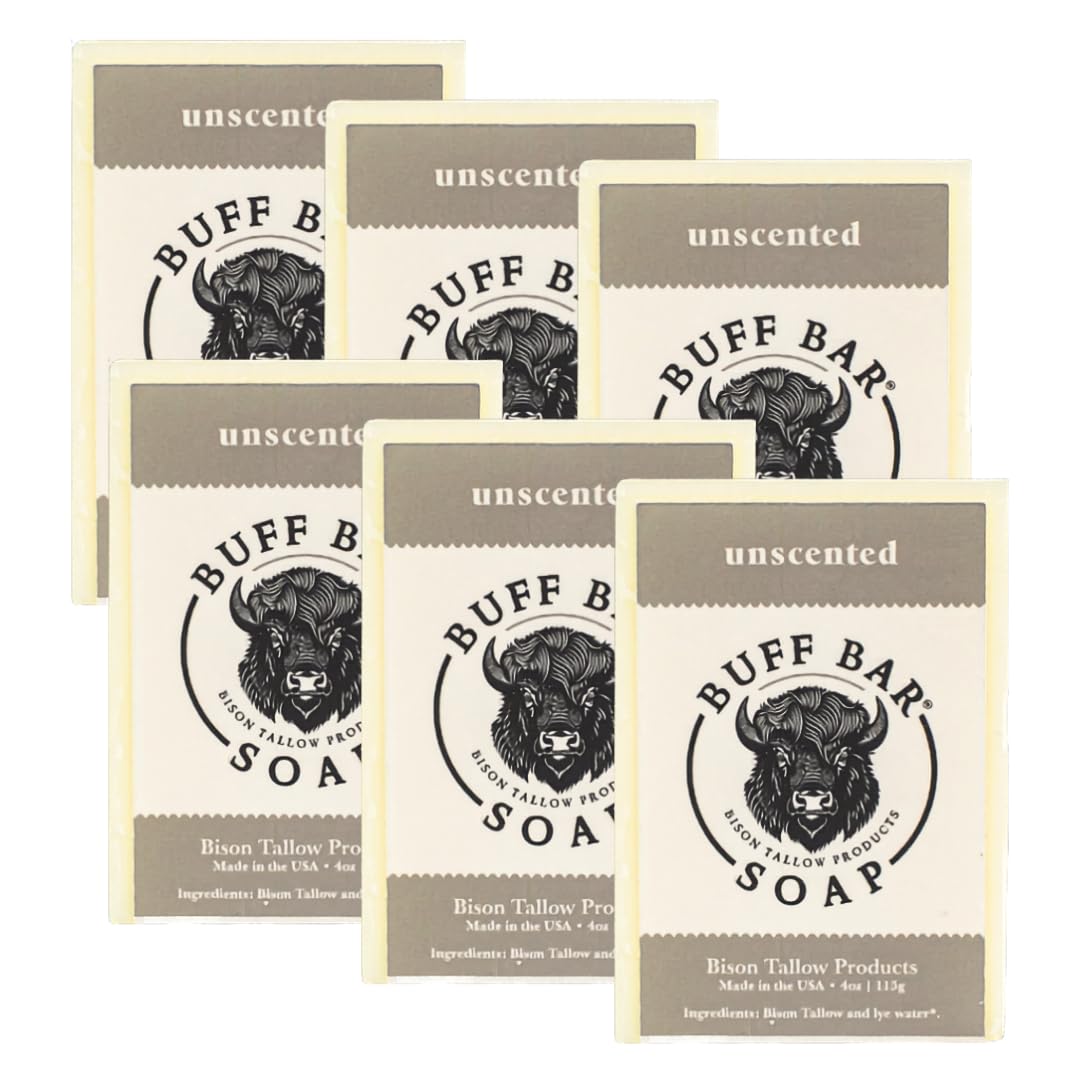 Big Crazy Buffalo buff bar front packaging showing unscented two-ingredient benefit