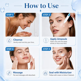BIGBIO serum drop from ampoule onto fingertip, fast-absorbing hydration boost