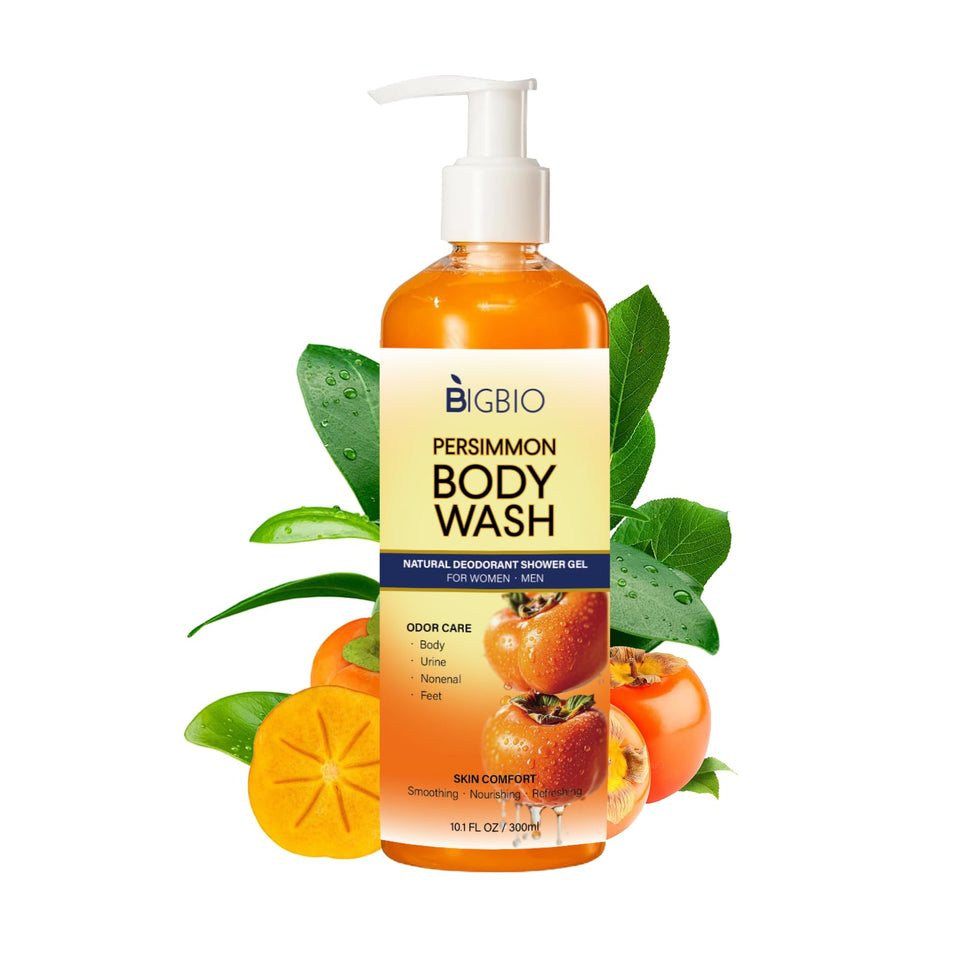 BIGBIO front packaging showing bottle and persimmon branding for clear product ID