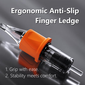 BIGWASP finger ledge detail providing improved grip and reduced hand fatigue