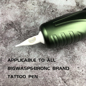 BIGWASP cartridge installed on rotary machine for fast, tool-free needle swaps