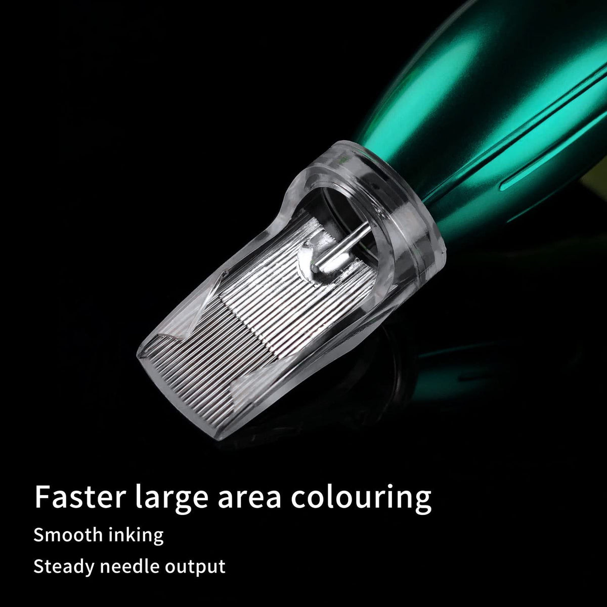BIGWASP close-up of stainless steel needle cluster showing precision and durability for consistent ink flow