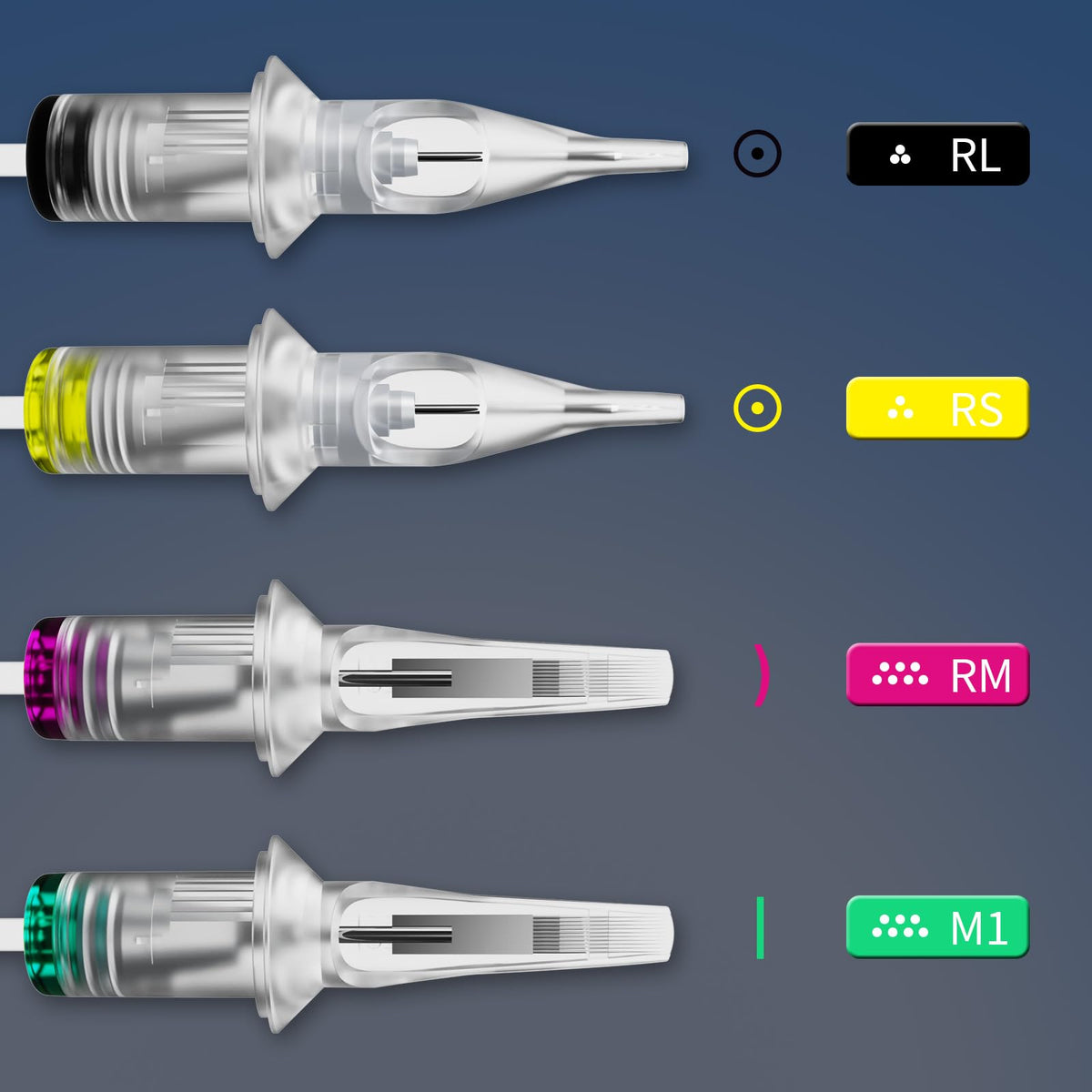 BIGWASP curved magnum needle tip detail showing cluster and smooth edge for consistent shading
