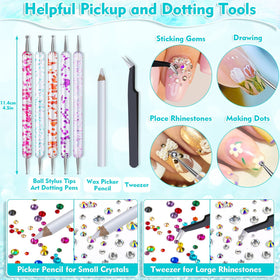 Billbotk picker pencil, tweezers and dual-ended dotting pens for precise placement