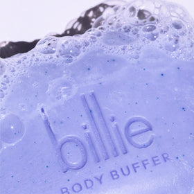 Billie Body Buffer jojoba beads closeup showing eco-friendly exfoliation benefit