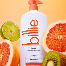 Billie close-up texture with shimmer for visible hydrated glow
