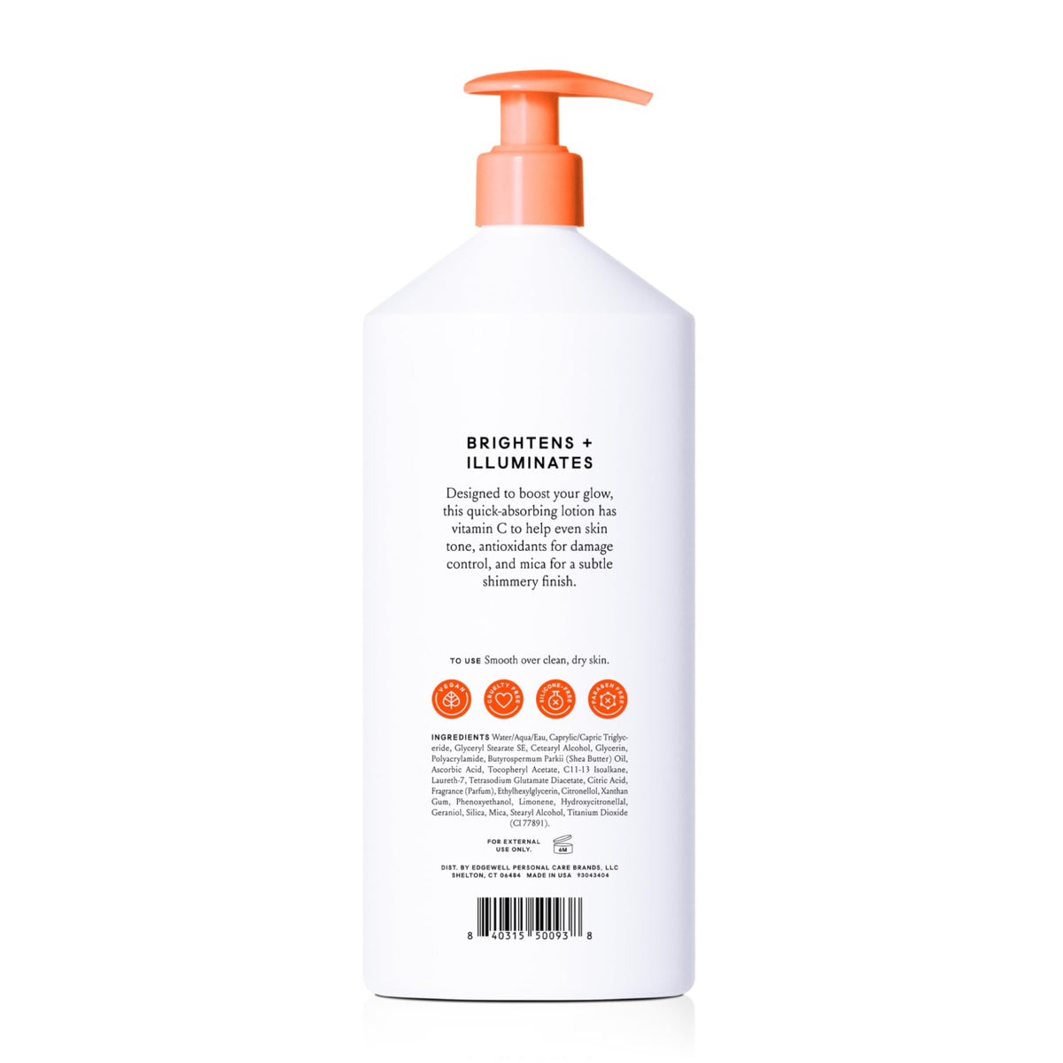 Billie bottle beside hand to show 18 fl oz size and travel ease