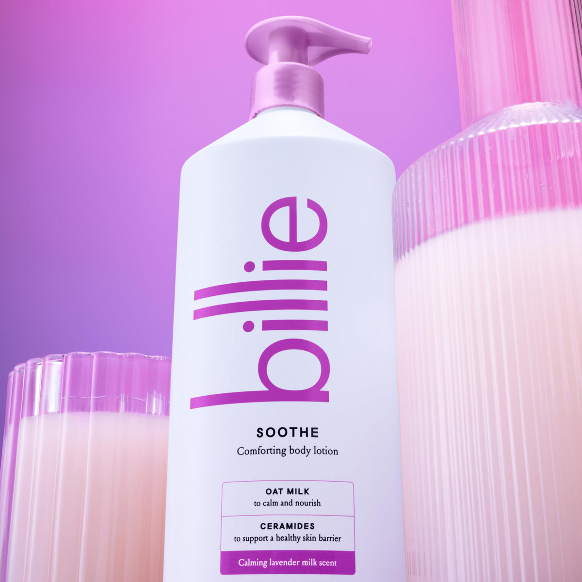 Billie soothe lotion texture closeup showing lightweight absorbent feel