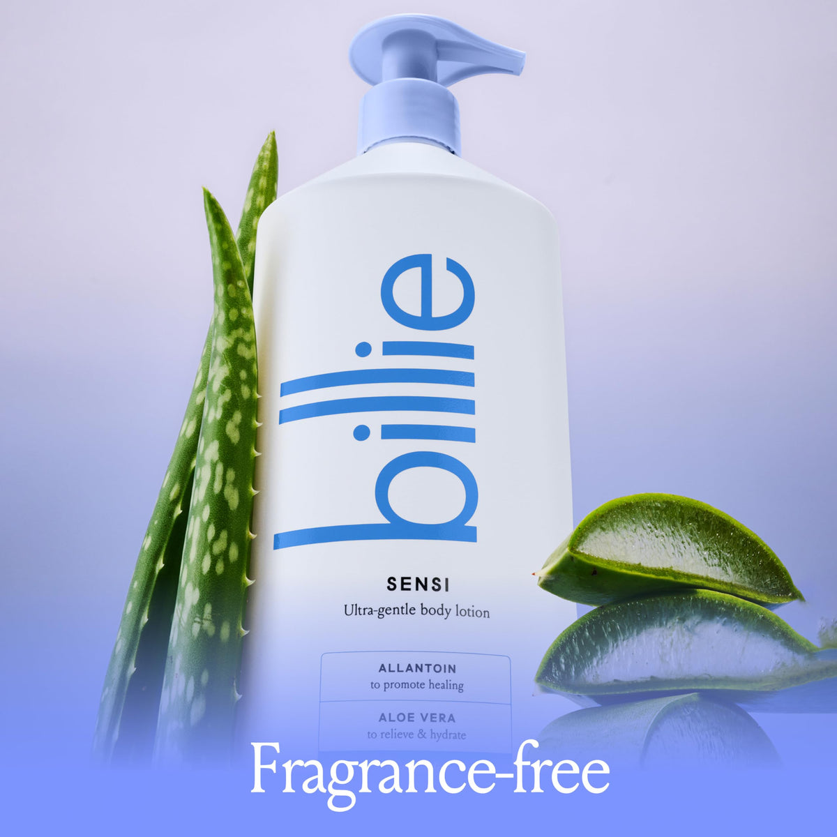 Billie lotion texture on forearm demonstrating non-greasy hydration