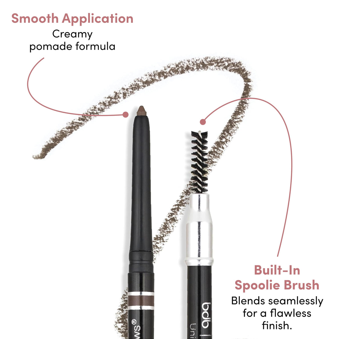 billion dollar brows matte finish swatch showing natural, non-shiny coverage