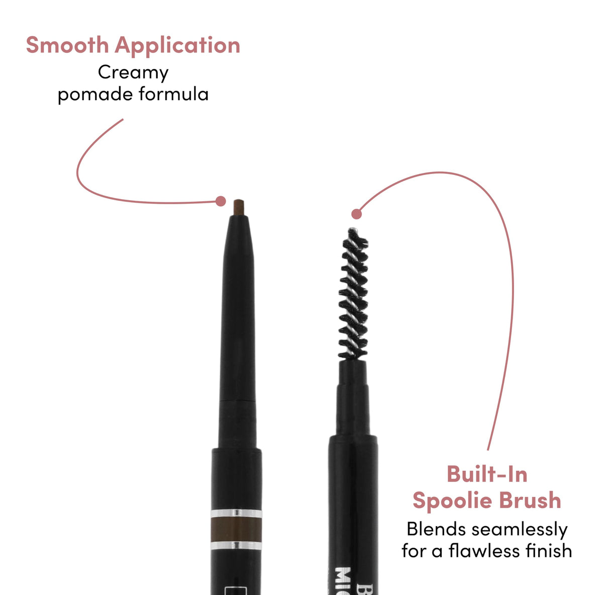 billion dollar brows pencil beside real brow hairs to show scale and accuracy