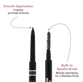 billion dollar brows pencil beside real brow hairs to show scale and accuracy