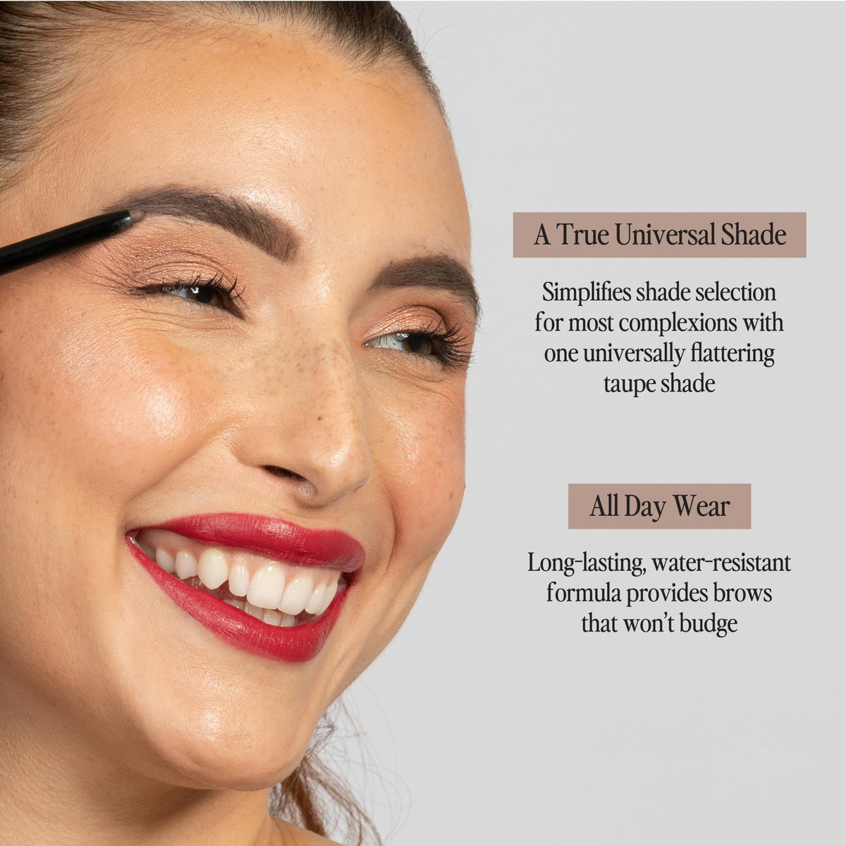 Billion Dollar Brows swatch on skin demonstrating adaptive shade