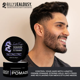 Billy Jealousy pomade on hands illustrating easy application and even distribution