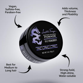 Billy Jealousy styled pompadour demonstrating high-shine hold and volume