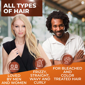 BINGO HAIR CARE lifestyle bathroom styling scene showing smooth, manageable hair